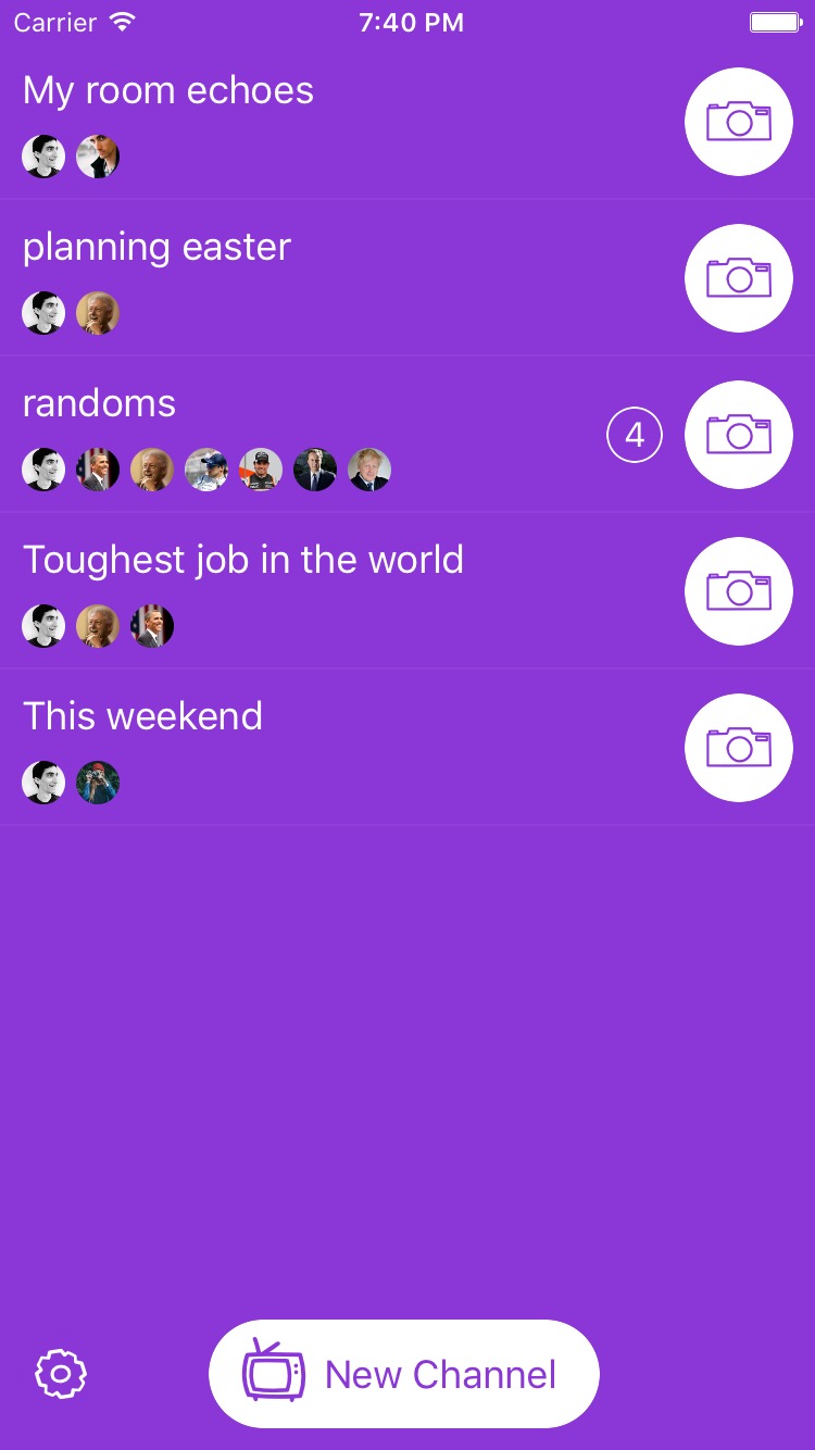 1. Gabble App active chats screen. Created by Sam Shupac